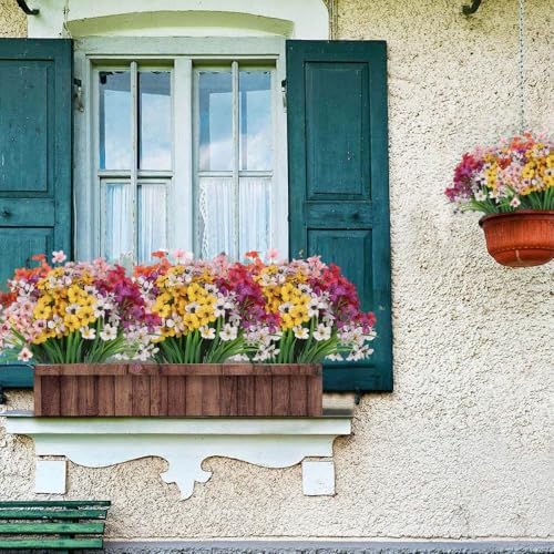 12 Bundle Artificial Flowers for Outdoor Decor