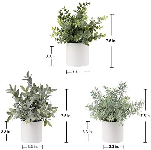 Briful Mini Fake Plants Set of 3 Artificial Greenery