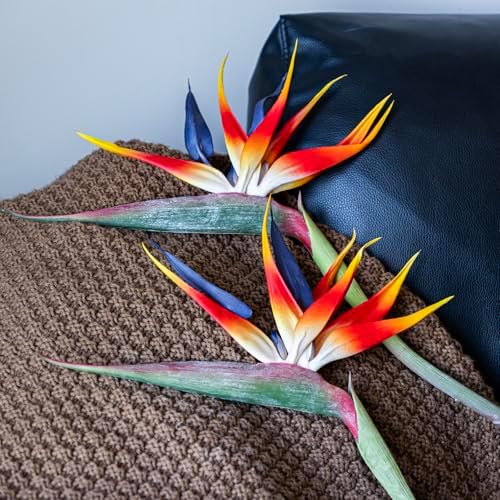 Duyone Artificial Flowers Bird of Paradise 37 Inch 2Pcs