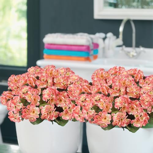 3 Pcs Artificial Geranium Flowers for Outdoor Decor
