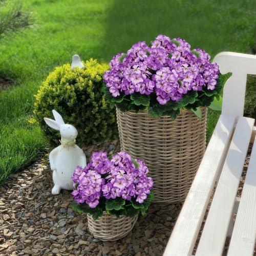 2 Pcs Artificial Geraniums for Outdoor Decor