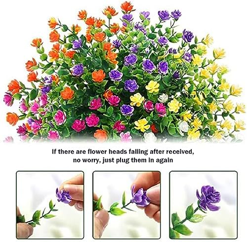 6 Bundles Artificial Fall Flowers Yellow UV Resistant