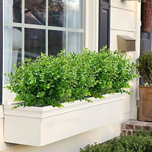 ArtBloom 12 Bundles UV Resistant Artificial Boxwood Flowers