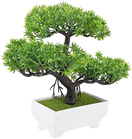 GARVALON Artificial Pine Bonsai Tree Decor