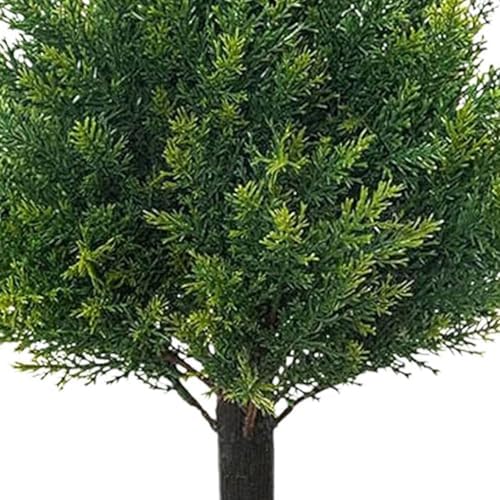 Artificial Cedar Topiary Trees Faux Greenery Decor