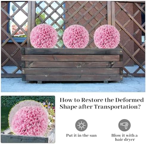 Goplus 11 Inch Artificial Topiary Balls Set of 2 Pink