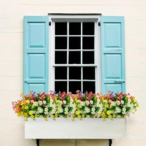 Tinsow 24 Bundle Artificial Flowers for Outdoor Decor
