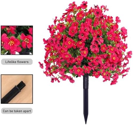 23 Inch Hot Pink Artificial Violet Stake Flowers