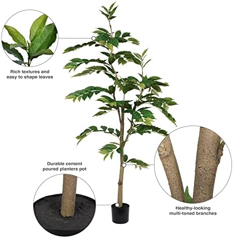 Vickerman 6 Foot Realistic Artificial Nandina Tree with 284 Leaves