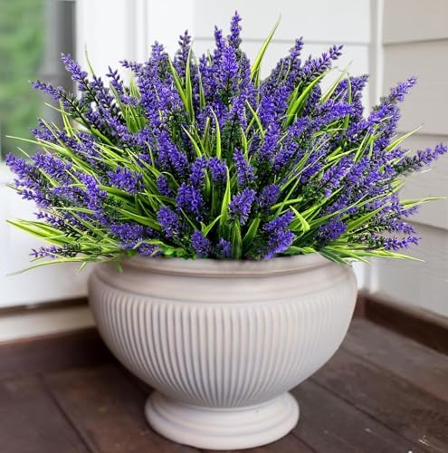 12pcs Purple Artificial Lavender Flowers for Outdoor Decor