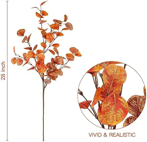 Sggvecsy 6 Pcs Artificial Eucalyptus Fall Decorations