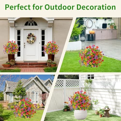 2 Pack Artificial Boxwood Ball Topiary with Ground Spikes