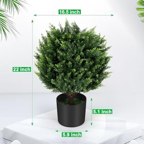 Keepinno 21 T Artificial Cedar Topiary Ball Tree 2 Pack