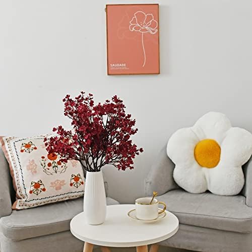 Mandys Burgundy Artificial Babys Breath Flowers 15 Bundles