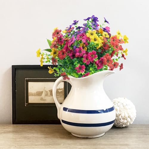 NOV FIRE Artificial Flowers 8 Bundle Mix Colors