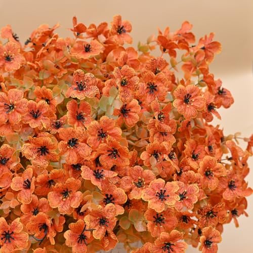 Artificial Fall Mums Flowers 12 Bundles for Porch Patio Hanging Planter