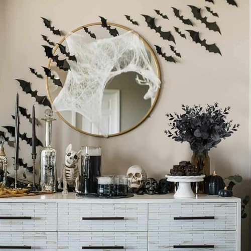 6 Pcs Black Eucalyptus Stems for Halloween Decor
