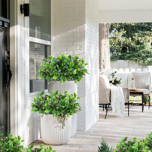 RECUTMS Artificial Hanging Rose with Realistic Fern Leaves