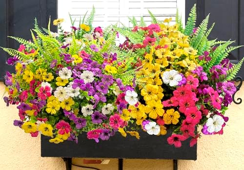 16 Bundle Artificial Flowers for Outdoor Decor
