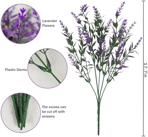 42 Pcs UV Resistant Artificial Lavender Flowers
