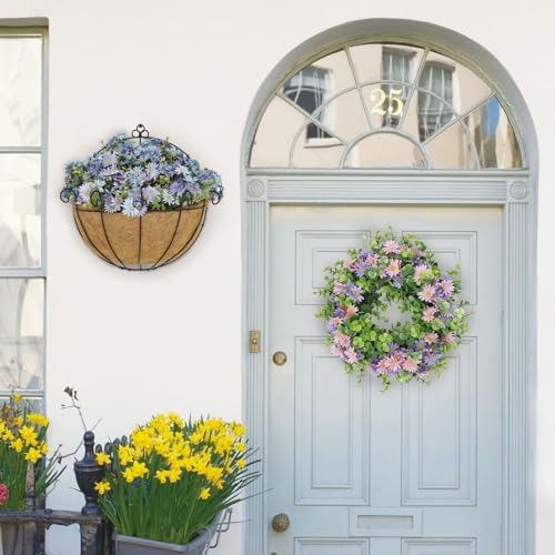 Pretty Jolly Artificial Flowers Rainbow Daisies Eucalyptus Greenery Decor