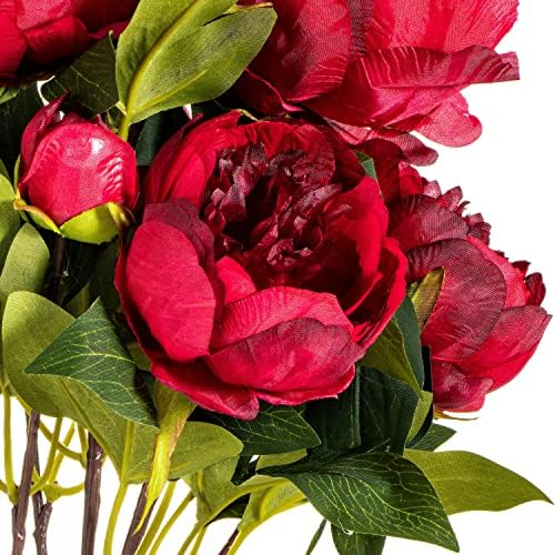 Vickerman 23 Inch Artificial Red Peony Bush