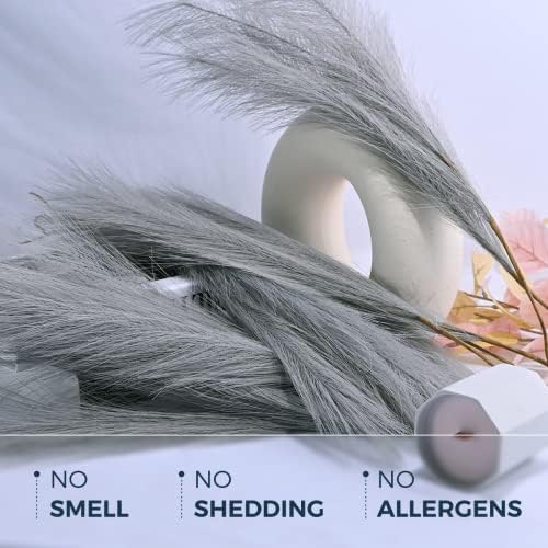 U-LIAN 12PCS Grey Faux Pampas Grass 24 Inch Decor