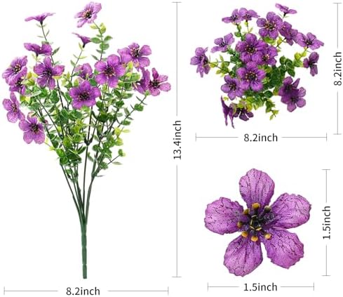 24 Pcs Artificial Flowers for Outdoor Decor