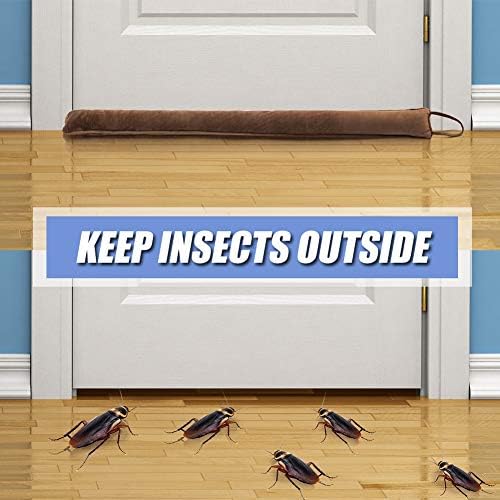 DreamQuil Under Door Snake Draft Stopper 36 Inch Brown