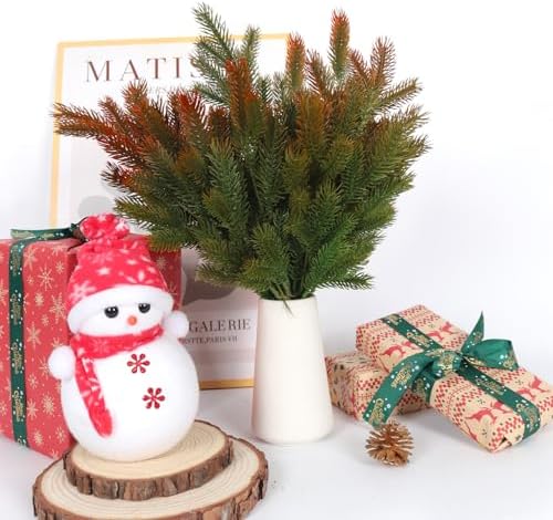 Red Artificial Pine Branches 6Pcs 165In Christmas Decor