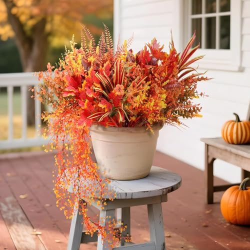 15 Bundles Artificial Plants Fall Greenery Outdoor Decor