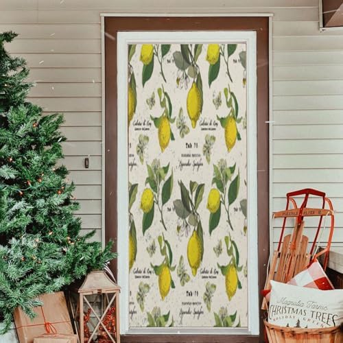 Susiyo Flower Leaves Lemon Halloween Door Cover