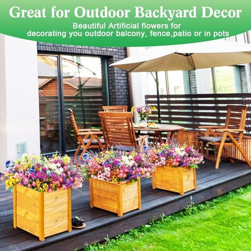 60 Bundles Artificial Flowers 15 Styles UV Resistant