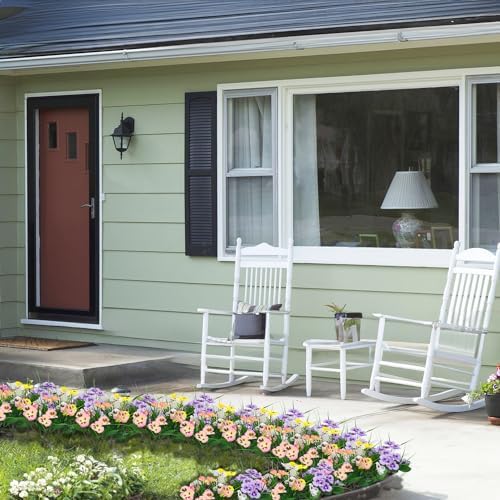 Poolfind Artificial Flowers 12 Bundles UV Resistant Pansy Decor