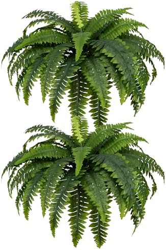 MDAL Large Artificial Boston Fern Bush Set of 2 48 Inch