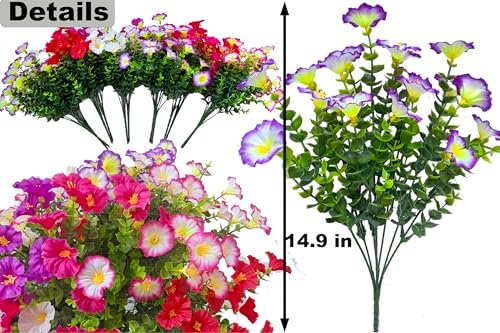 TSTWETO Artificial Flowers for Outdoors 12 Bundles UV Resistant