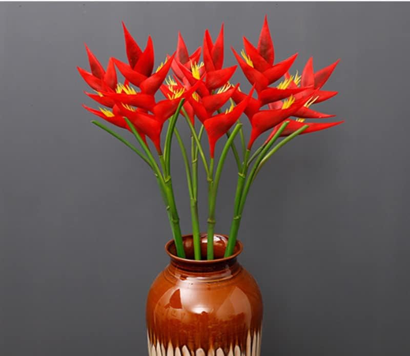 34 Inch Large Red Bird of Paradise Artificial Flower Stem