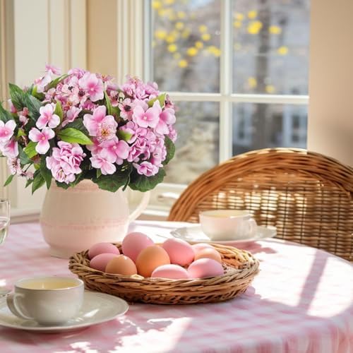 6 Pcs Artificial Impatiens Flowers for Outdoor Decor