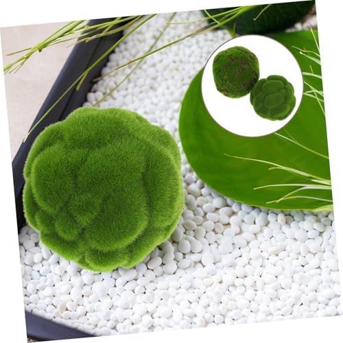 2pcs Artificial Moss Spheres Flocked Foam Greenery Decor Balls