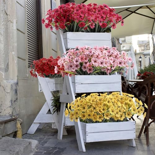 Lifelike Artificial Flowers Outdoor 4pcs Set