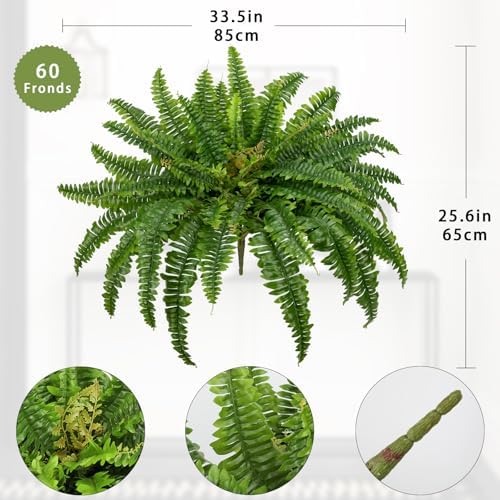 GnFlus Faux Ferns 335 Dia Artificial Plants for Outdoor