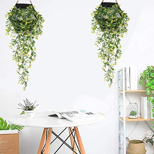 Yellow Artificial Hanging Vine Flowers Decor 4 Pack