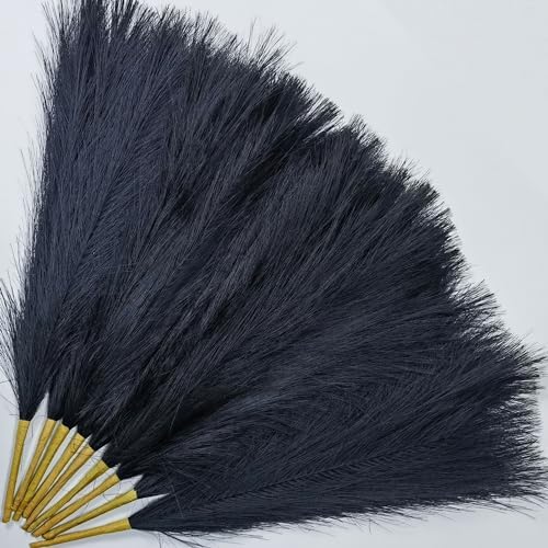 9 Pcs 17 Inch Black Pampas Grass Decor