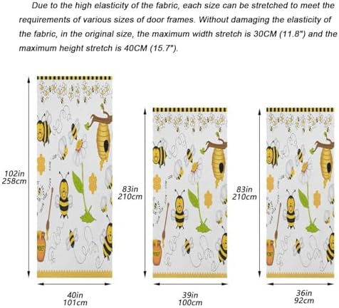Susiyo Bees Flowers Halloween Door Cover 32x79 Inch