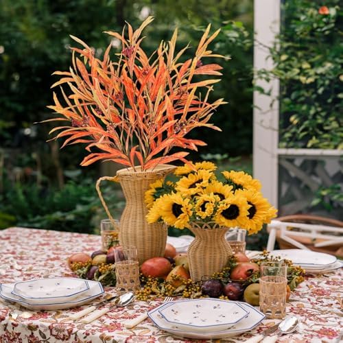 HUAESIN 393 Inch Fall Leaf Grass Stem Artificial Plants 3PCS