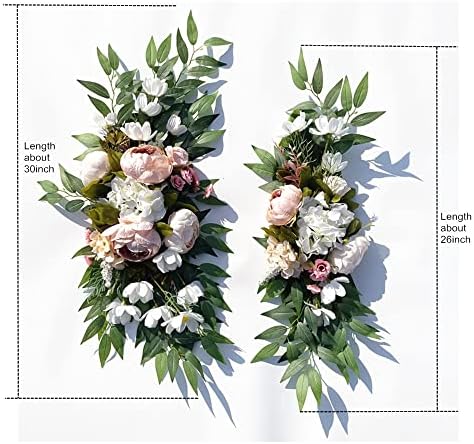 Wedding Arch Flowers 2pcs Artificial Eucalyptus and Peony Decor Set