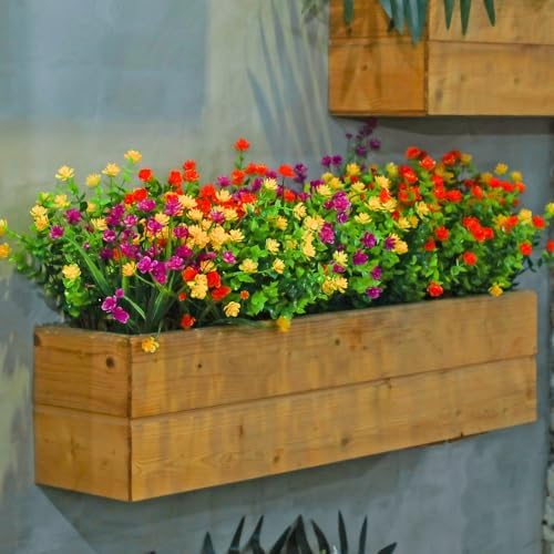 WILLBOND 48 Artificial Flowers Outdoor Decor Set
