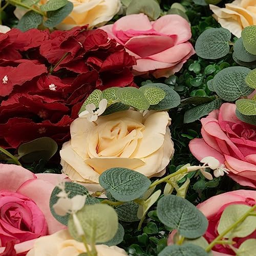 DNYSYSJ Flower Wall 12PCS Artificial Flowers Decor Panel