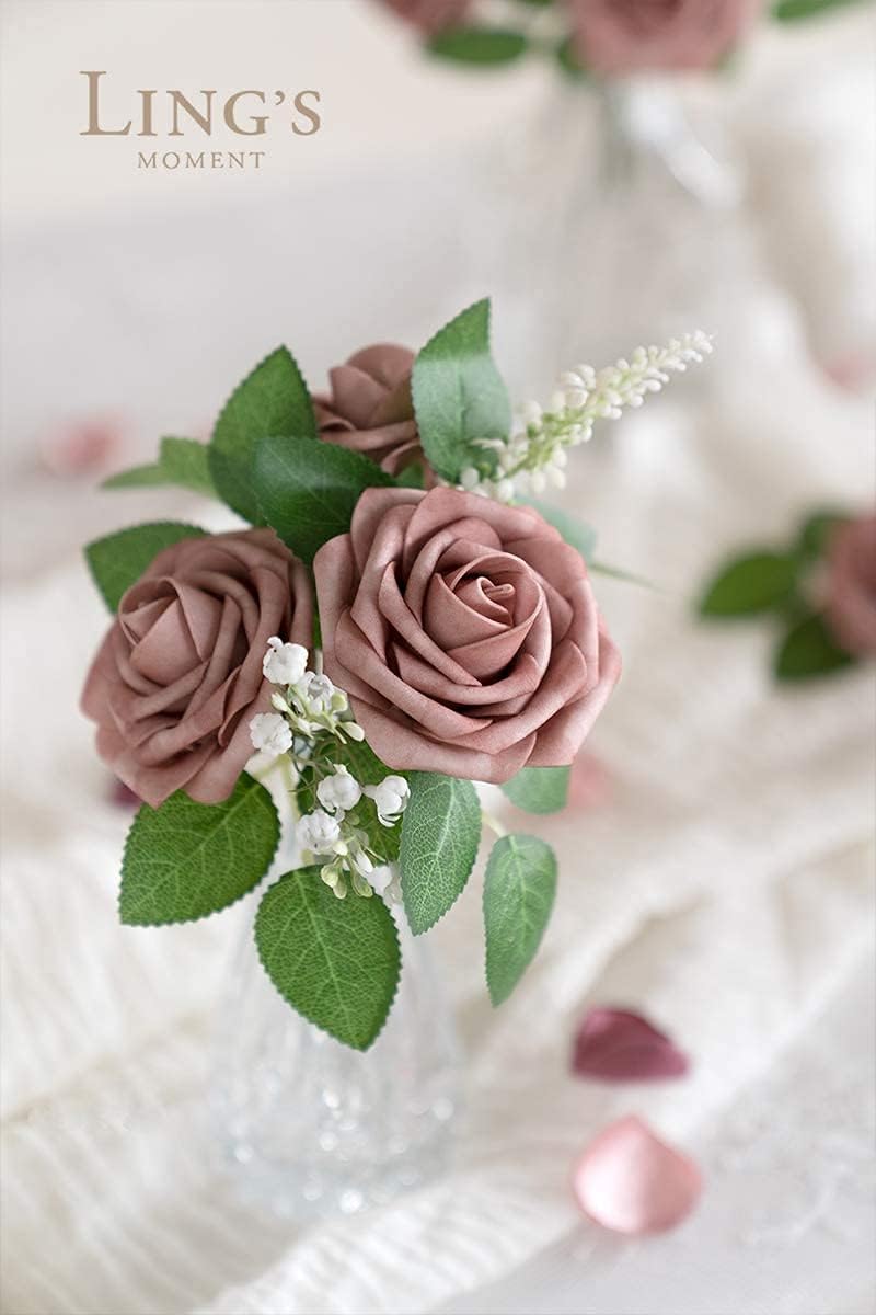 Lings Moment Artificial Rose Leaves Bulk Decor 35Pcs