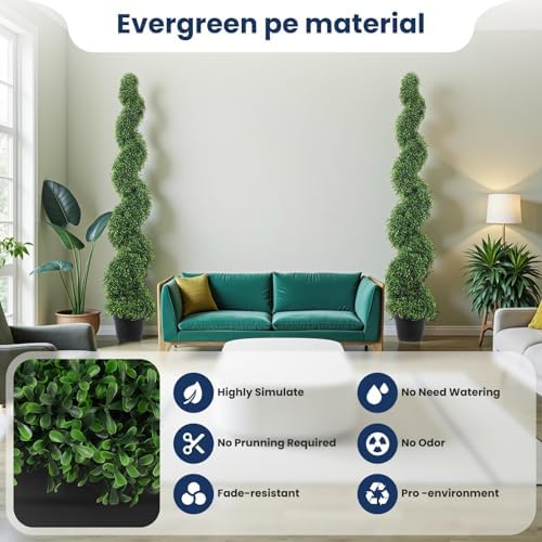 Artificial Boxwood Tree 59 Inch Outdoor Decor